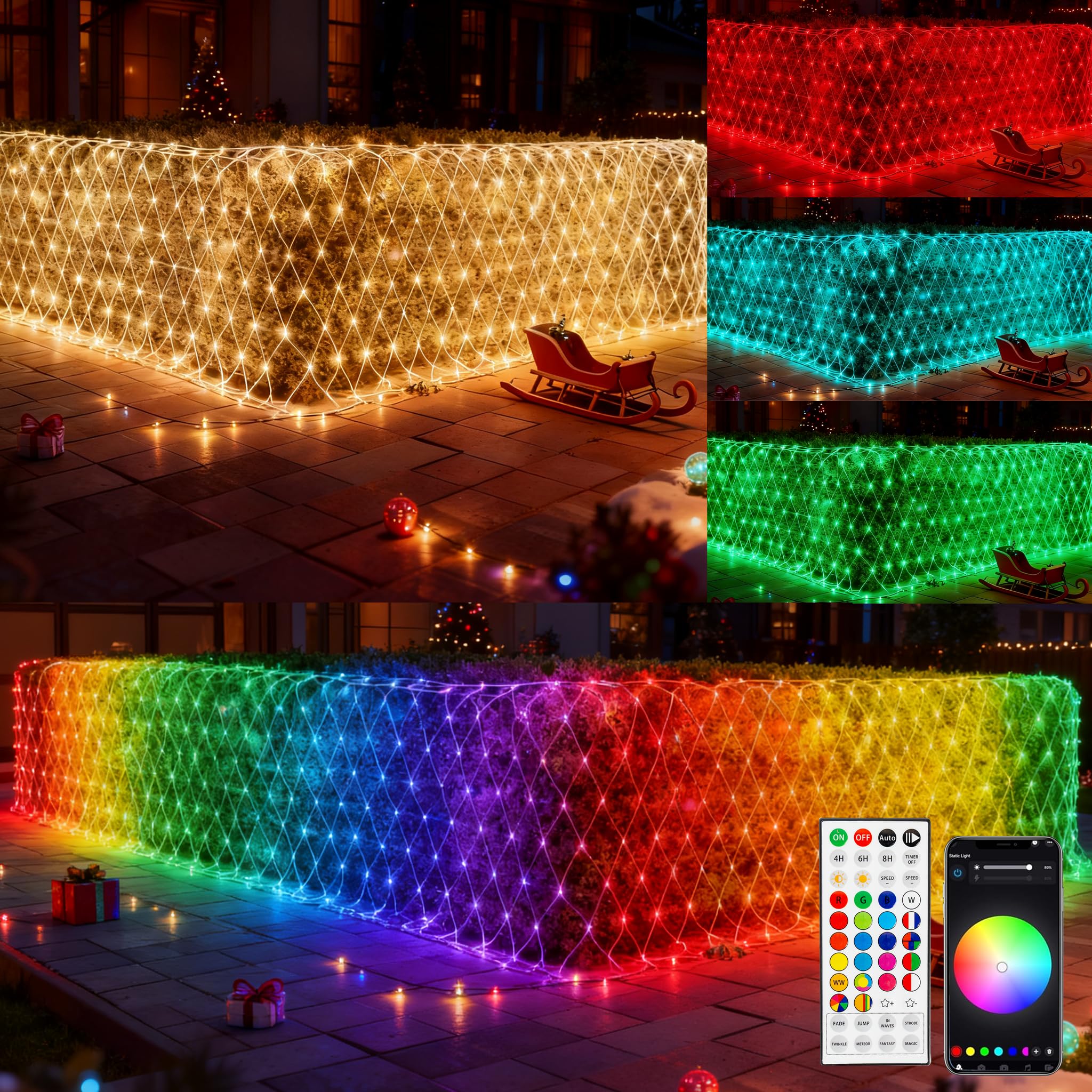 Amazon.com: Dazzle Bright Smart Christmas 360 LED Net Lights, 12FT